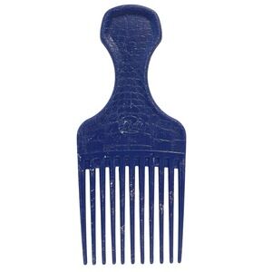 Vintage Used Goody Large Blue Lift Hair Pick Faux Croc Snake Skin‎ Leather